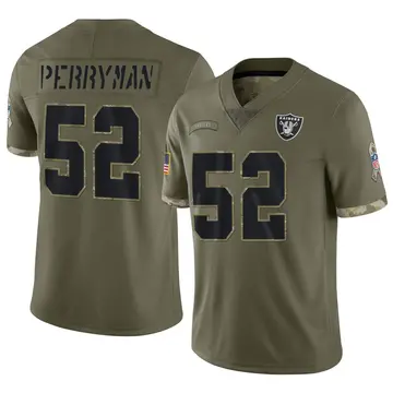 Nike Denzel Perryman Men's Limited Las Vegas Raiders Olive 2022 Salute To Service Jersey