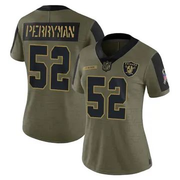 Nike Denzel Perryman Women's Limited Las Vegas Raiders Olive 2021 Salute To Service Jersey