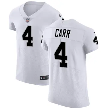 Nike Derek Carr Men's Elite Las Vegas Raiders White Vapor Untouchable Jersey
