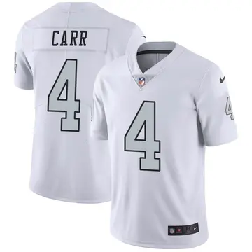 Nike Derek Carr Men's Limited Las Vegas Raiders White Color Rush Jersey