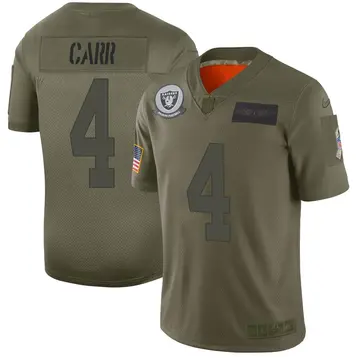 Nike Derek Carr Youth Limited Las Vegas Raiders Camo 2019 Salute to Service Jersey