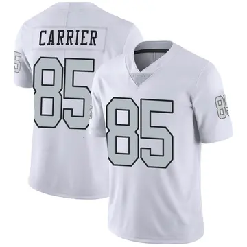 Nike Derek Carrier Men's Limited Las Vegas Raiders White Color Rush Jersey