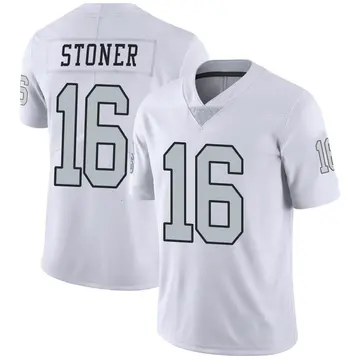 Nike Dillon Stoner Men's Limited Las Vegas Raiders White Color Rush Jersey