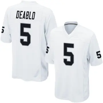 Nike Divine Deablo Men's Game Las Vegas Raiders White Jersey