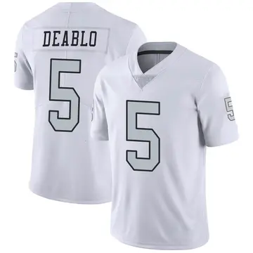 Nike Divine Deablo Men's Limited Las Vegas Raiders White Color Rush Jersey