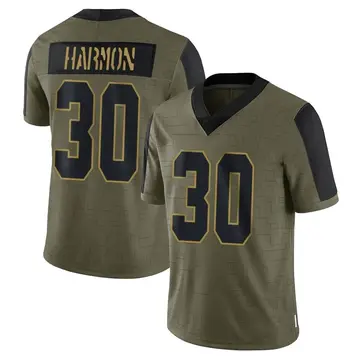 Nike Duron Harmon Men's Limited Las Vegas Raiders Olive 2021 Salute To Service Jersey