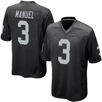 Nike EJ Manuel Men's Game Las Vegas Raiders Black Team Color Jersey