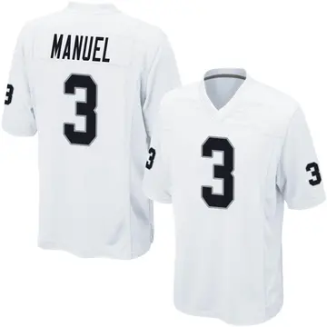Nike EJ Manuel Men's Game Las Vegas Raiders White Jersey