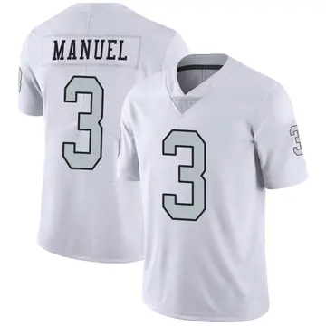 Nike EJ Manuel Men's Limited Las Vegas Raiders White Color Rush Jersey