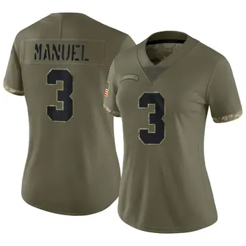 Nike EJ Manuel Women's Limited Las Vegas Raiders Olive 2022 Salute To Service Jersey