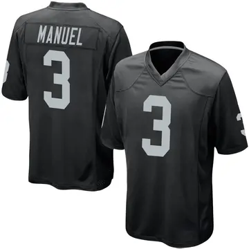 Nike EJ Manuel Youth Game Las Vegas Raiders Black Team Color Jersey