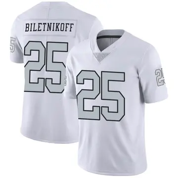 Nike Fred Biletnikoff Youth Limited Las Vegas Raiders White Color Rush Jersey