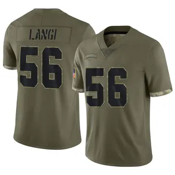 Nike Harvey Langi Men's Limited Las Vegas Raiders Olive 2022 Salute To Service Jersey