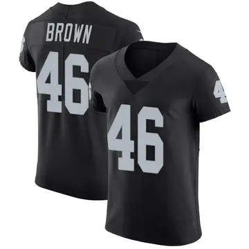 Nike Ike Brown Men's Elite Las Vegas Raiders Black Team Color Vapor Untouchable Jersey