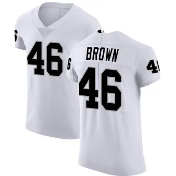 Nike Ike Brown Men's Elite Las Vegas Raiders White Vapor Untouchable Jersey