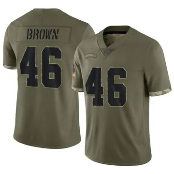 Nike Ike Brown Men's Limited Las Vegas Raiders Olive 2022 Salute To Service Jersey