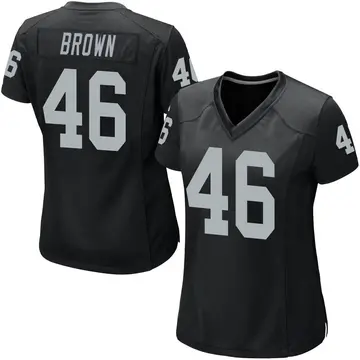 Nike Ike Brown Women's Game Las Vegas Raiders Black Team Color Jersey