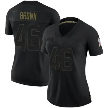 Nike Ike Brown Women's Limited Las Vegas Raiders Black 2020 Salute To Service Jersey