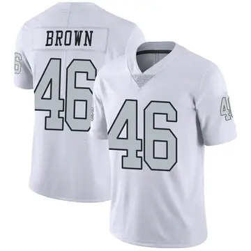 Nike Ike Brown Youth Limited Las Vegas Raiders White Color Rush Jersey