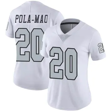 Nike Isaiah Pola-Mao Women's Limited Las Vegas Raiders White Color Rush Jersey
