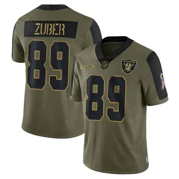 Nike Isaiah Zuber Men's Limited Las Vegas Raiders Olive 2021 Salute To Service Jersey