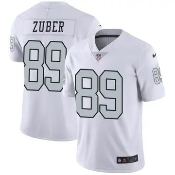 Nike Isaiah Zuber Men's Limited Las Vegas Raiders White Color Rush Jersey