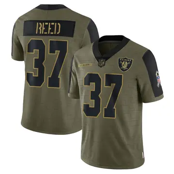 Nike J.R. Reed Men's Limited Las Vegas Raiders Olive 2021 Salute To Service Jersey