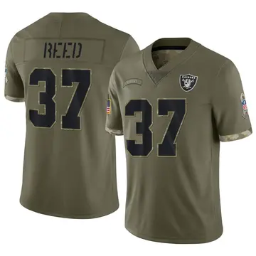 Nike J.R. Reed Men's Limited Las Vegas Raiders Olive 2022 Salute To Service Jersey