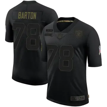 Nike Jackson Barton Men's Limited Las Vegas Raiders Black 2020 Salute To Service Jersey