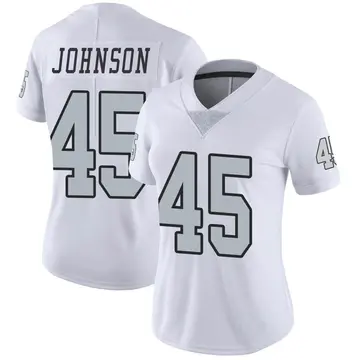 Nike Jakob Johnson Women's Limited Las Vegas Raiders White Color Rush Jersey