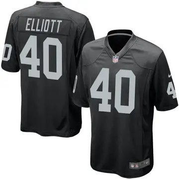 Nike Jalen Elliott Men's Game Las Vegas Raiders Black Team Color Jersey