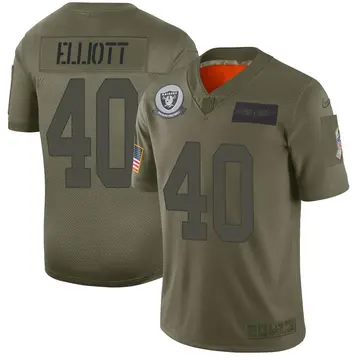 Nike Jalen Elliott Men's Limited Las Vegas Raiders Camo 2019 Salute to Service Jersey
