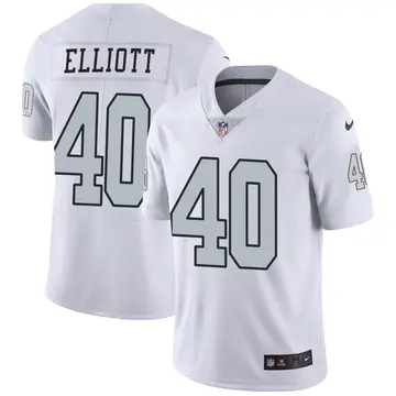 Nike Jalen Elliott Men's Limited Las Vegas Raiders White Color Rush Jersey