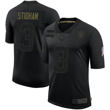 Nike Jarrett Stidham Men's Limited Las Vegas Raiders Black 2020 Salute To Service Jersey