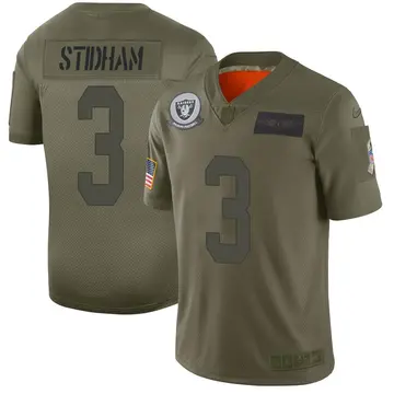 Nike Jarrett Stidham Men's Limited Las Vegas Raiders Camo 2019 Salute to Service Jersey