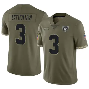 Nike Jarrett Stidham Men's Limited Las Vegas Raiders Olive 2022 Salute To Service Jersey