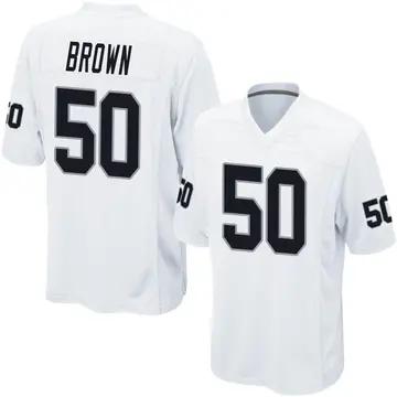 Nike Jayon Brown Men's Game Las Vegas Raiders White Jersey