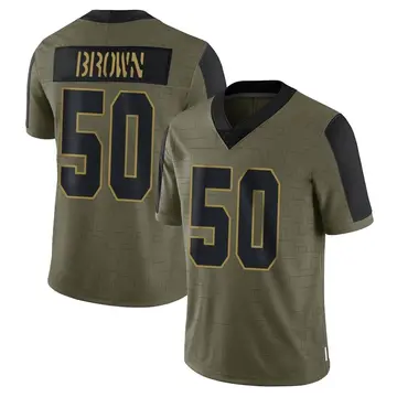 Nike Jayon Brown Men's Limited Las Vegas Raiders Olive 2021 Salute To Service Jersey