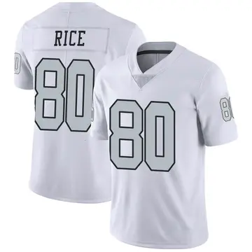 Nike Jerry Rice Men's Limited Las Vegas Raiders White Color Rush Jersey