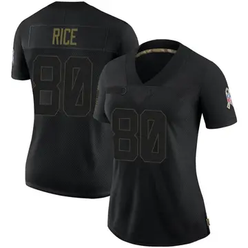 Nike Jerry Rice Women's Limited Las Vegas Raiders Black 2020 Salute To Service Jersey