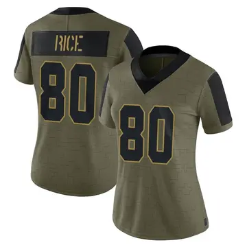 Nike Jerry Rice Women's Limited Las Vegas Raiders Olive 2021 Salute To Service Jersey