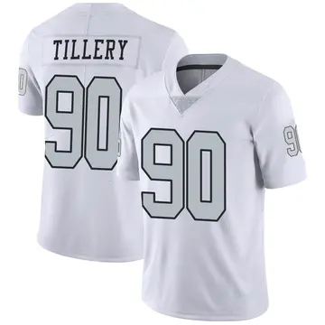 Nike Jerry Tillery Men's Limited Las Vegas Raiders White Color Rush Jersey
