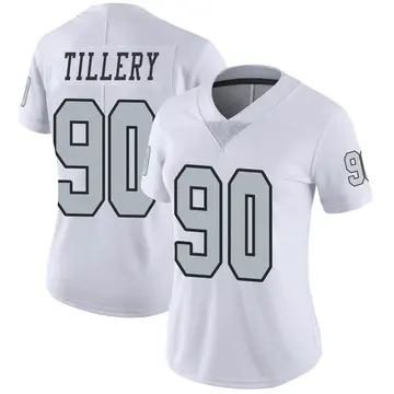 Nike Jerry Tillery Women's Limited Las Vegas Raiders White Color Rush Jersey