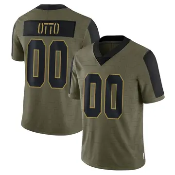 Nike Jim Otto Men's Limited Las Vegas Raiders Olive 2021 Salute To Service Jersey