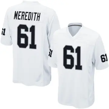 Nike Jordan Meredith Youth Game Las Vegas Raiders White Jersey