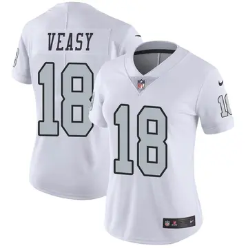Nike Jordan Veasy Women's Limited Las Vegas Raiders White Color Rush Jersey