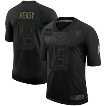 Nike Jordan Veasy Youth Limited Las Vegas Raiders Black 2020 Salute To Service Jersey