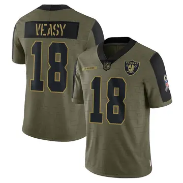 Nike Jordan Veasy Youth Limited Las Vegas Raiders Olive 2021 Salute To Service Jersey