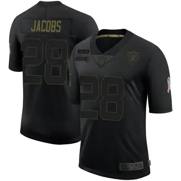 Nike Josh Jacobs Men's Limited Las Vegas Raiders Black 2020 Salute To Service Jersey