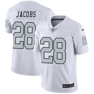 Nike Josh Jacobs Men's Limited Las Vegas Raiders White Color Rush Jersey
